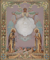 Сергий Радонежский и Серафим Саровский, 38х45, 2022 г.