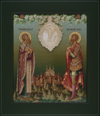 Кирилл равноапостольный, Меркурий великомученик, 27х31, 2020 г.