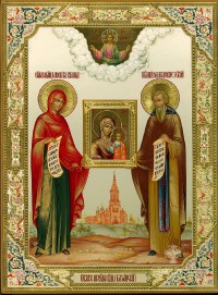 Праскева Пятница и Кирилл Новоезерский, 30х40, 2014 г.