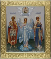Федор Стратилат, Ангел Хранитель, Надежда (семейная икона), 27х31, 2015 г.