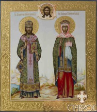 Димитрий Ростовский и Княгиня Ольга (семейная икона), 27х31, 2013 г.