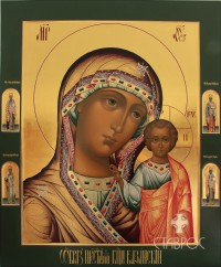 Казанская с предстоящими пермскими святителями, 100х120, 2014 г.