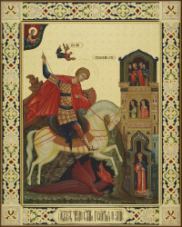 Чудо святого Георгия о змие, 40х50, 2020 г.