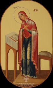 Царские врата Дева Мария, 21,5х35, 2015 г.