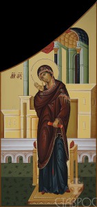 Царские врата, Дева Мария, 32x68, 2015 г.