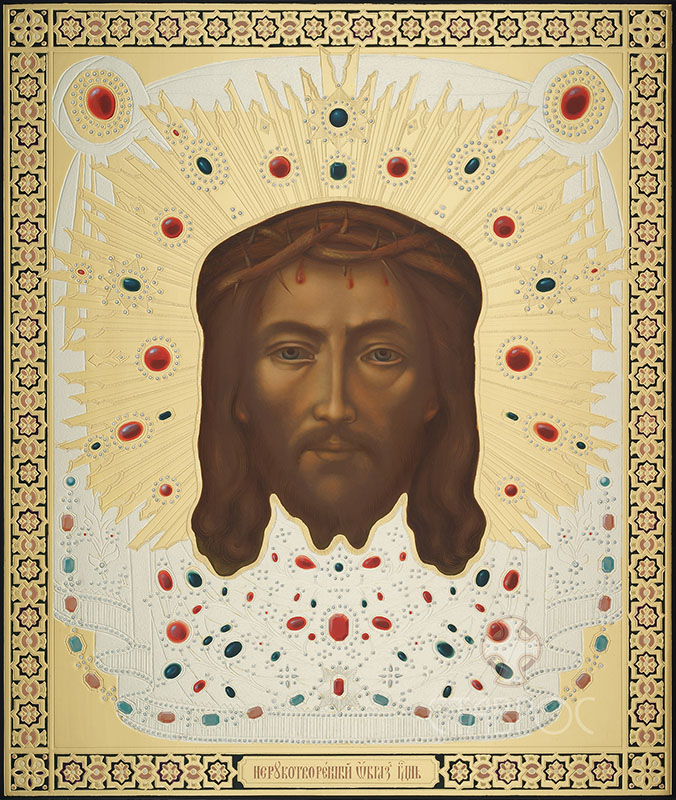 Рукописная икона Спас Нерукотворный