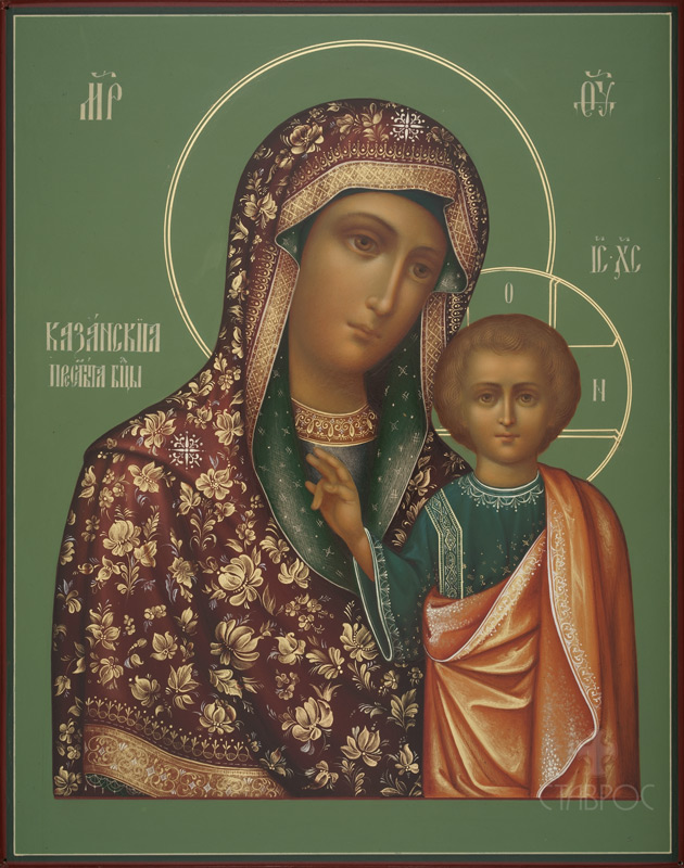 Рукописная икона Божией Матери Казанская
