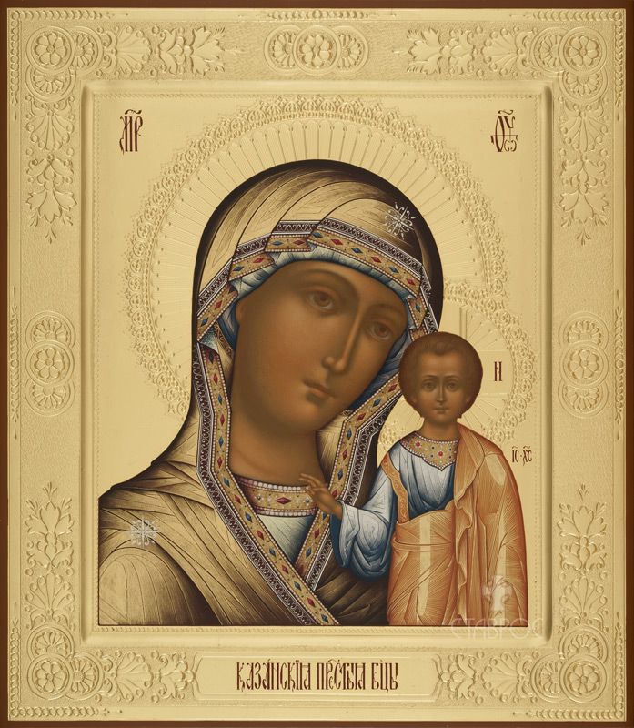 Рукописная икона Божией Матери Казанская