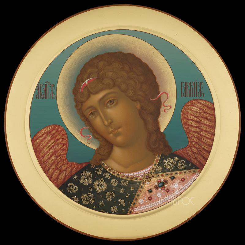 Рукописная икона Архангел Гавриил 