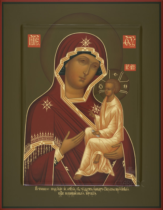 Рукописная икона Божией Матери Югская