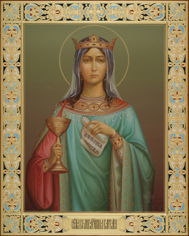Рукописная икона Святая великомученица Варвара