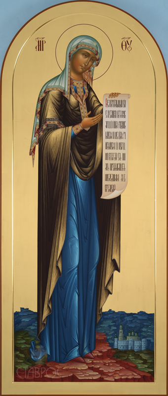 Рукописная икона Божией Матери