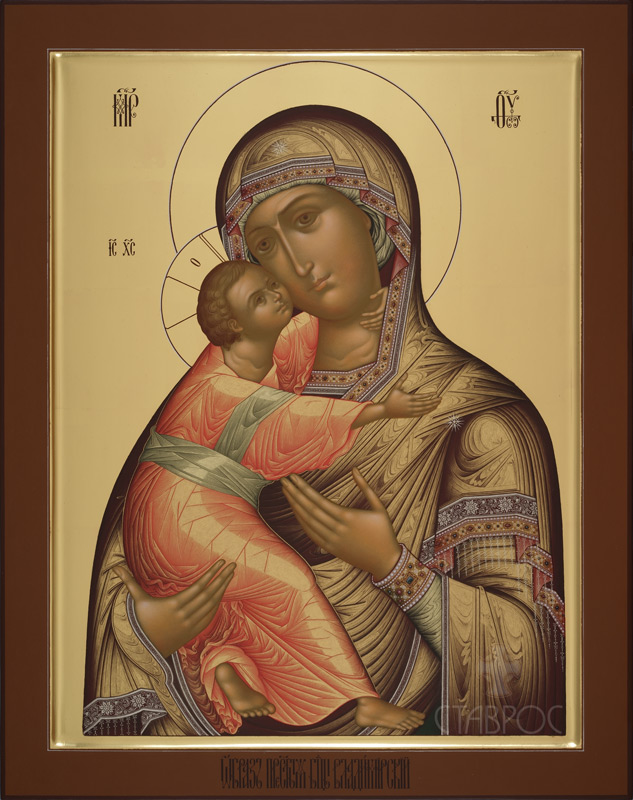 Рукописная икона Божией Матери Владимирская