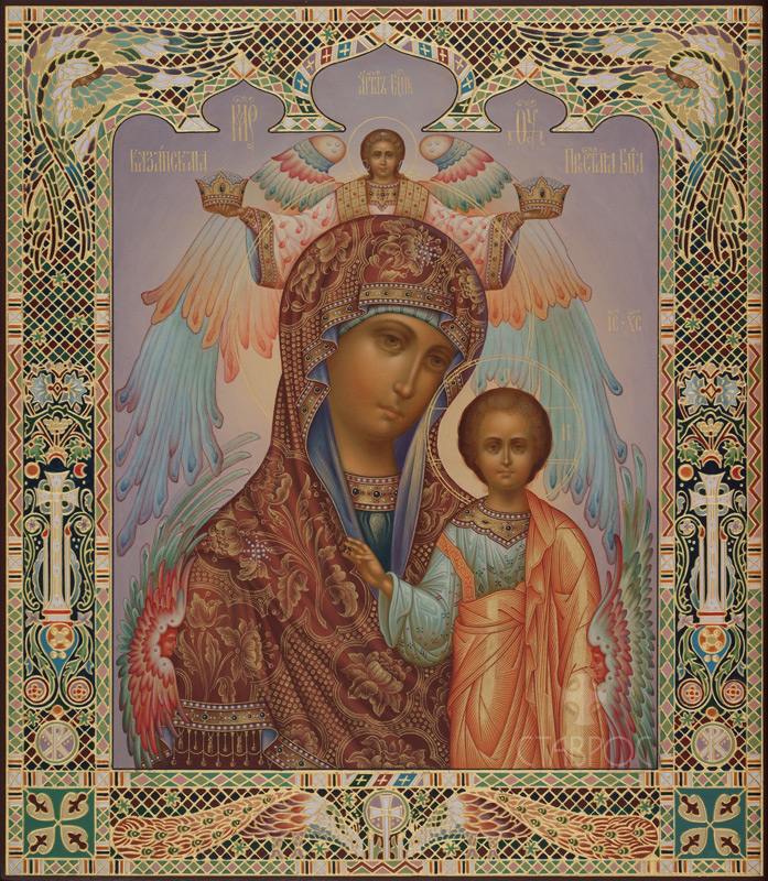 Рукописная икона Божией Матери Казанская