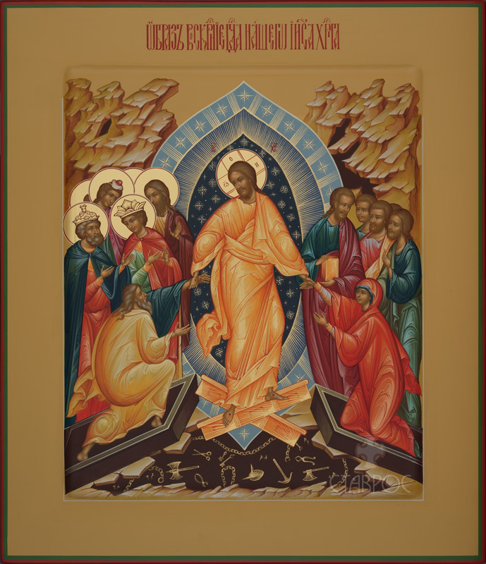 Рукописная икона Воскресение Христово