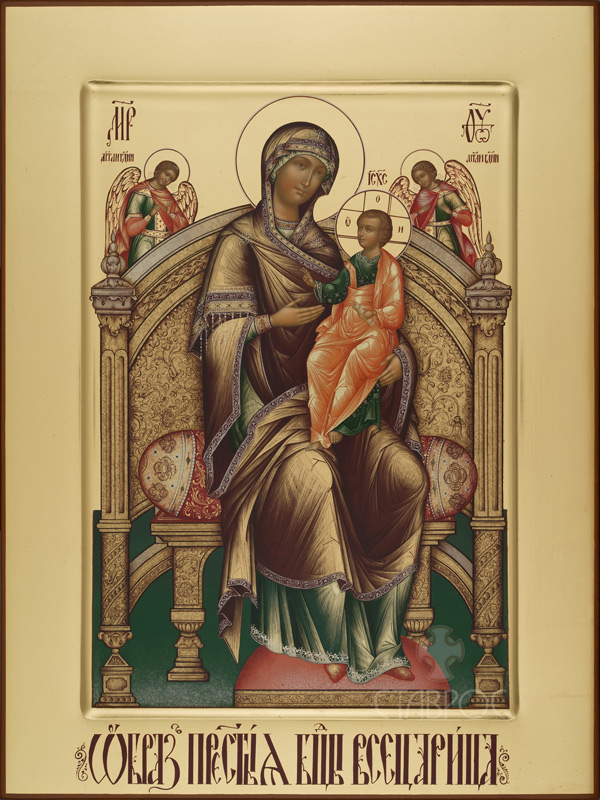 Рукописная икона Божией Матери Всецарица