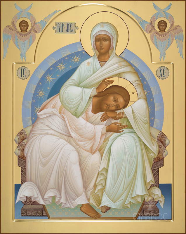 Рукописная икона Матерь Смирения