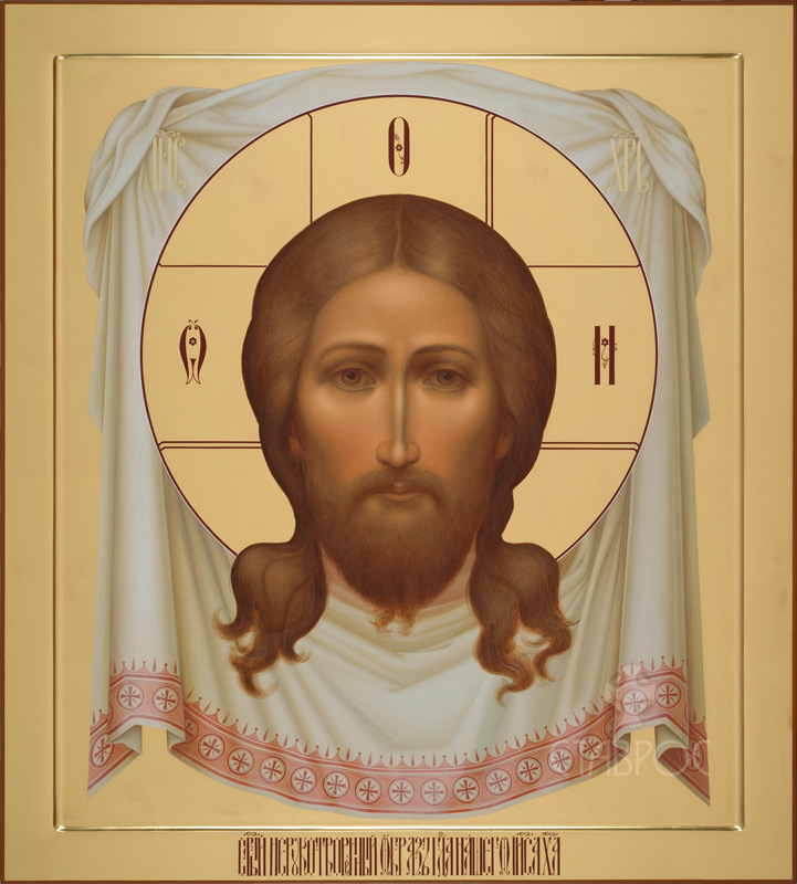 Рукописная икона Спас Нерукотворный