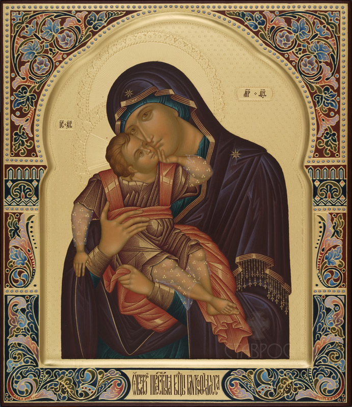 Рукописная икона Божией Матери Гликофилуса