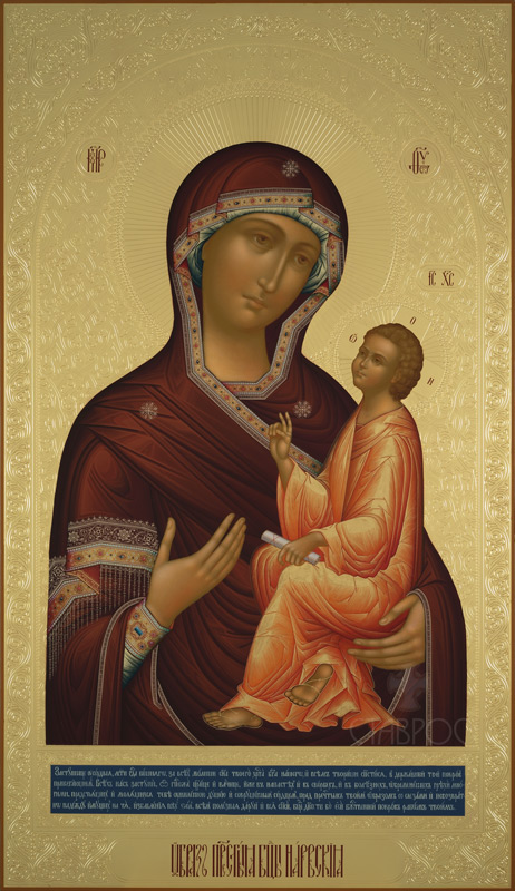 Рукописная икона Божией Матери Нарвская